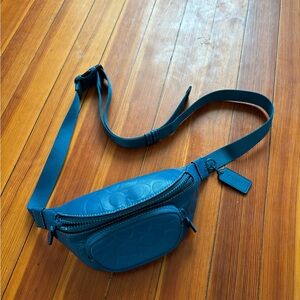 Coach Teal Leather Belt Bag
